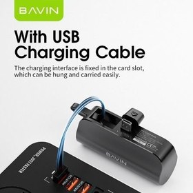 تصویر پاوربانک 5000 باوین Bavin PC012 توان 10 وات همراه با کانکتور تایپ سی Bavin PC012 5000mAh Power Bank 10W