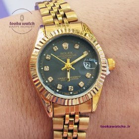 تصویر ساعت مچی زنانه رولکس ،ساعت رولکس ،ساعت زنانه رولکس،Rolex ،ساعت مچی شیک و جدید ،ساعت رولکس - صفحه مشکی Rolex