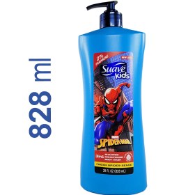 تصویر شامپو بچه ۱×۳ سوآو کیدز شامپو + نرم کننده و شامپو بدن مدل مرد عنکبوتی، حجم ۸۲۸ میل Suave Kids Marvel's Spider-Man 3-in-1 Shampoo, Conditioner, Body Wash, 828ml 
