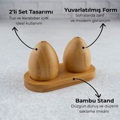 تصویر نمکدان و فلفل‌پاش سفید نمکدون فلفل Egolle Saltluk اورجینال Bambum 