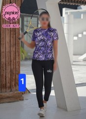 تصویر ( تک عددی ) ست تیشرت و شلوار ورزشی زنانه طرح 1 کد 8217 