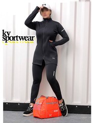تصویر ست مانتو شلوار فینگردار ورزشی زنانه Under armour ا Under armour womens sport pants set Under armour womens sport pants set