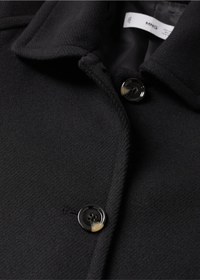 تصویر پالتو پشمی دکمه دار برند مانگو ا MANGO Women's Black Button-Down Wool Coat MANGO Women's Black Button-Down Wool Coat