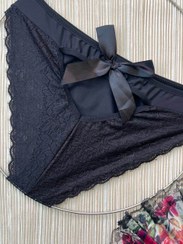 تصویر شورت پشت پاپیونی تک رنگ مشکی 