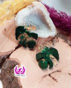 تصویر گوشواره برگ انجیری مدل ورق طلا رزینی 