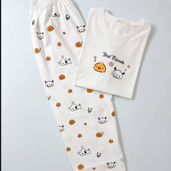 تصویر ست تیشرت و شلوار سایز نرمال (سفید) 