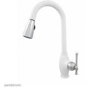 تصویر شیر ظرفشویی شاوری نوبل مدل کلاسیک سفید nobel-faucet-classic-sink-mixer-pull-out-white