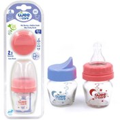 تصویر ست دوکاره قنداغ خوری 0+ وی کر 30 میلی لیتر Wee Care Mini Nursing & Medicien Feeder Glass Feeding Bottle 30 Ml (2in1)