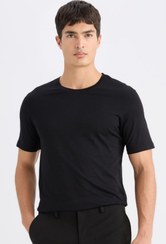 تصویر تیشرت کوتاه آستین مدل M6606AZ24 با یقه دایره و طراحی اسلیم فیت از | Defacto | 865632587 | اورجینال 