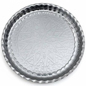 تصویر سینی استیل گرد مدل کنگره سایز ۴۰ 