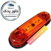 تصویر چراغ فدرالی پلیسی24 ولت مدل 202 کفشک دار با 12 smd رنگ نارنجی افکت خودکار طول 9 سانت مناسب انواع ماشین سنگین 