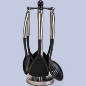 تصویر سرویس کفگیر و ملاقه یونیک مدل UN1196 دسته استیل ۶ پارچه 