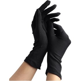 تصویر دستکش نخی مشکی Black Cotton Gloves 1 Pair