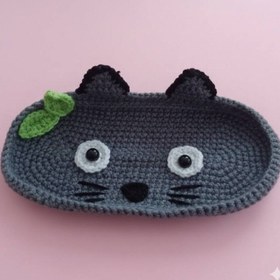 تصویر عروسک دست ساز بافتنی جا عینکی گربه 