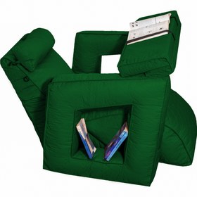 تصویر پاف و صندلی ارگونومی کامپیوتر و مطالعه مدل ورک رست - کرمی روشن Work Rest