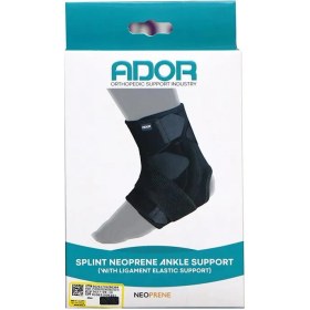 تصویر قوزک بند نئوپرنی فنردار با کش لیگامانی آدور سایز Ador Splint Neoprene Anke Support size