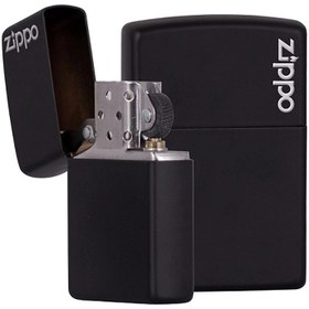 تصویر فندک زیپو لوگو مشکی اورجینال ZIPPO LOGO BLACK