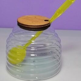 تصویر ظرف عسل خوری ظرف عسل با قاشق و درب بامبو ظرف عسل پیرکس 