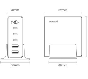 تصویر شارژر رومیزی ۱۴۰ وات توکی Toocki مدل TCT140-22 