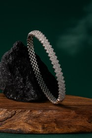 تصویر دستبند تنیسی نقره ای کد 115 