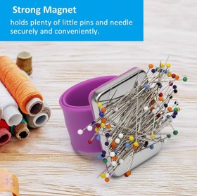 تصویر جاسوزنی مگنتی مچی طرح واچ قلبی (آهنربایی) صورتی 