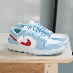 تصویر نایک ایر جردن وان لو آبی Nike Air Jordan One Low Blue 