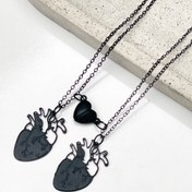 تصویر گردنبند قلب آناتومی مشکی سایز ۵۰ سانتیمتر 