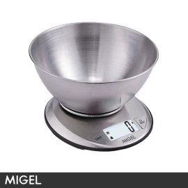 تصویر ترازو آشپزخانه میگل مدل GKS-508 نقره ای ا Migel kitchen scale model GKS-508 silver Migel kitchen scale model GKS-508 silver