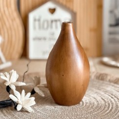 تصویر گلدان چوبی لبه باریک 