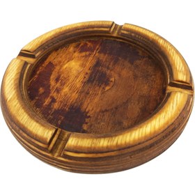 تصویر زیر سیگاری چوبی گرد 