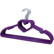 تصویر چوب لباسی مخملی طرح قلب بسته ۵ عددی 