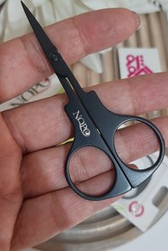 تصویر NOPO قیچی ابرو تیتانیوم مخملی مشکی سرصاف C11 حرفه ای (0113) NOPO professional black velvet titanium eyebrow scissors C11