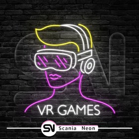 تصویر تابلو نئون طرح VR Game 2 , تابلو نئون گیمینگ کد 007 