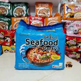 تصویر نودل پاکتی سامیانگ مدل غذای دریایی 135 گرمی – بسته 5 عددی Samyang Korean Seafood Flavor Noodle 135 gr