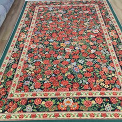 تصویر فرشینه گل دار قرمز 