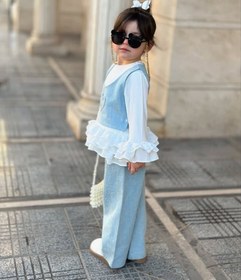 تصویر ست دخترانه، بلوز شلوار و جلیقه، مناسب ۳ تا ۱٠ سال 