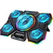 تصویر پایه خنک کننده لپ تاپ کول کلد مدل F13 RGB با نمایشگر 