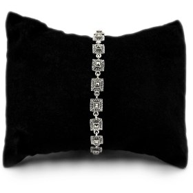 تصویر دستبند نقره سیاه قلم 