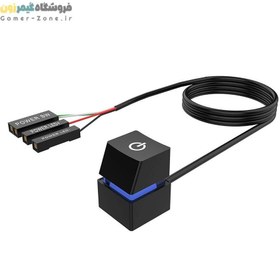 تصویر دکمه پاور اکسترنال مکانیکال کامپیوتر مدل PC Power Button Switch - On/Off LED Light Mechanical Button Extension Cable 