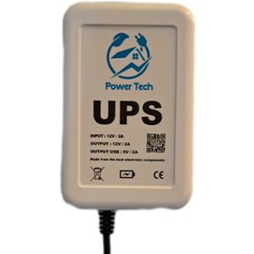 تصویر UPS برق اضطراری پاوِرتِک 12 ولت مدل 6600 با 2 عدد خروجی USB و فیش آداپتوری 