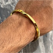 تصویر بنگل پیچ استیل رنگ طلایی 