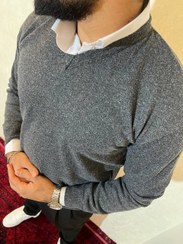 تصویر ژاکت مردانه یقه هفت مشکی و سورمه ای 