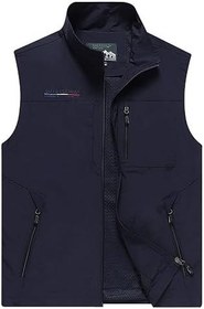 تصویر Mens Work Vest Summer Travel Photo Vest Cargo Sleeveless Jackets with Pockets 