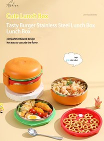 تصویر ظرف غذا طرح همبرگر مدل 9080 