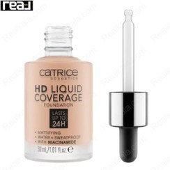 تصویر کرم پودر مایع اچ دی کاتریس حاوی نیاسینامید شماره 020 Catrice HD Liquid Coverage Foundation Rose Beige 