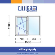 تصویر پنجره دوجداره دو حالته با شیشه رفلکس دودی 