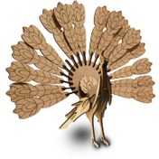 تصویر پازل سه بعدی چوبی طاووس 