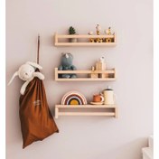 تصویر شلف دیواری تمام چوب موجود در ابعاد دلخواه شما مدل077((تکی)) 