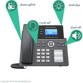 تصویر گوشی تلفن تحت شبکه گرند استریم مدل GRP2604 Grandstream GRP2604 3-line Corded IP Phone