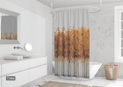 تصویر پرده حمام 180*190 رزین تاژ طرح Tree 